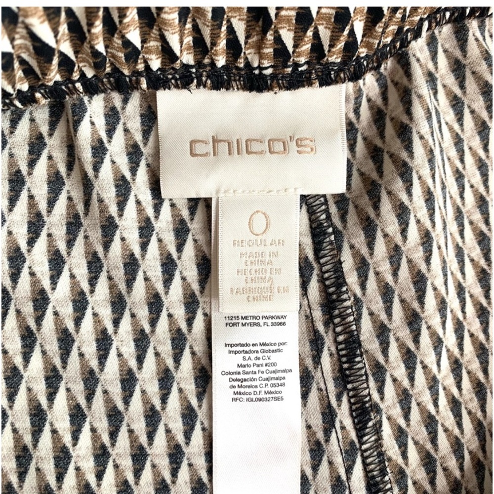 Chico’s Geometric Print Wide Leg Pull On Pants Culottes Size Small - Picture 12 of 16